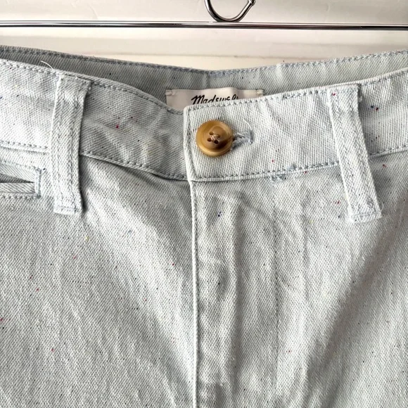 Madewell Slim Emmett Wide-Leg Crop Pants Speckle Light Blue Size 28 - Picture 4 of 14